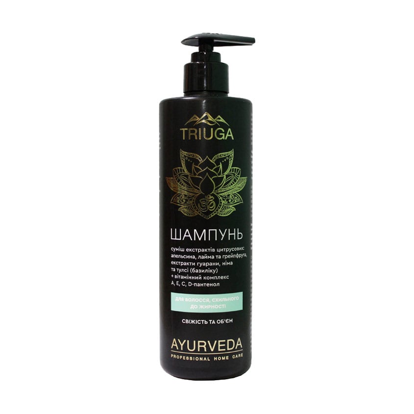 Шампунь Triuga Ayurveda Professional Home Care Свіжість та об`єм,  для волосся схильного до жирності, 500 мл